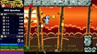 Yoshi's Island: SMW2+ Hack 1-3 100% in 1:24 - Theory TAS