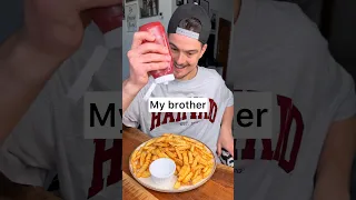 Do you sometimes forget to shake the KETCHUP?🥫🍟😁❤️| Me vs my brother | CHEFKOUDY