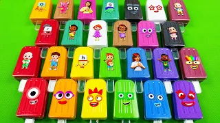 Numberblocks - Looking All CLAY with SLIME Ice Cream, Suitcase, Dinosaur Eggs,...Mix Coloring! ASMR