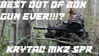 BEST Out of Box AIRSOFT GUN EVER!!!???  (Krytac Trident mk2 spr m) Review/Range Test