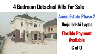 4 Bedroom Detached Duplex Villa For Sale In Amen Estate Phase 2 Ibeju Lekki Lagos. Flexible Payment