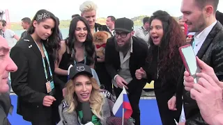 ESCKAZ in Lisbon: Various Delegations singing on Blue Carpet (One Edit)