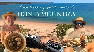 HONEYMOON BAY | STUNNING BEACH CAMP | OYSTERS & FISHING!