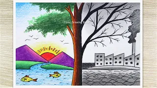 How to draw Save Tree Save Earth, Environment day drawing, Poster Drawing Easy