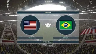 PES 2019 | USA vs Brazil - International Friendly  | Full Gameplay (PS4/Xbox One)