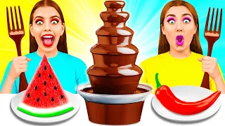 Rica vs Pobre Desafío De Fondue De Chocolate | Situaciones Divertidas por Craft4Fun Challenge