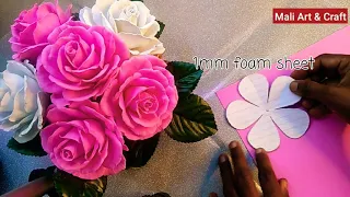 How to Make Foam Rose Flower | Handmade Foam Flower DIY Flower