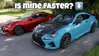 MODIFIED LEXUS RCF vs STOCK RCF - Race, revs & comparison