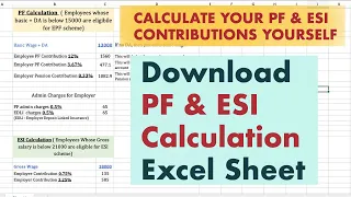 PF and ESI Calculation Excel Sheet 2021 | Calculate How Much PF & ESI You Are Contributing