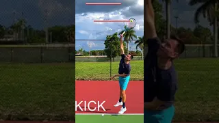 Let the ball drop on your serve