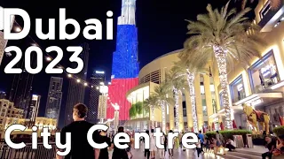 Dubai Burj Khalifa City Centre Night Walking Tour 4K | United Arab Emirates 🇦🇪
