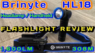 Brinyte HL18 Headlamp Flashlight Review with Beamshots