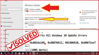 0x80072ee7, x8024a105,0x80070422,802400420 how to Fix Windows 10 Update Errors