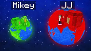 Mikey TINY Planet vs JJ GIANT Planet Survival Battle in Minecraft (Maizen)