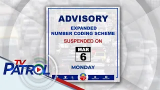 MMDA: Pagpapatupad ng number coding sa March 6 suspendido | TV Patrol