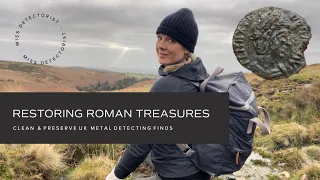 RESTORING ROMAN TREASURES & COINS /// Cleaning & preserving UK metal detecting finds with Arteseal 🤩