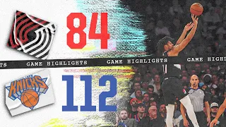 Portland Trail Blazers 84, New York Knicks 112 | Game Highlights | Jan 9, 2024