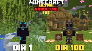 SOBREVIVÍ 100 Días en MINECRAFT ULTRA HARDCORE 1.21 en un MUNDO SOLO CUEVA