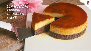 Caramel Pudding Chocolate Cake | Custard Pudding Cake | Caramel Flan Chocolate Cake | Pudding cake