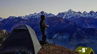 Camping in -5°| winter camping in khaliya top | munsyari to khaliya top trek day-1