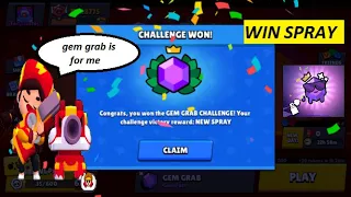 Brawl Stars won the GEM GRAM CHALLENGE! and get victory Reward : New Spray || Best brawler for it 🎁