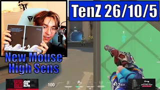 Sen TenZ Crazy Clutches With New Mouse + High Sens | In Bind | On Yoru | VALORANT