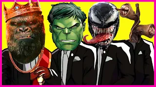 KING KONG & Hulk VS Venom & Siren Head - Coffin Dance Song Meme Cover