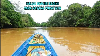 Banjir bukan halangan✓ Pasang pukat saat banjir dapat nya babon bersisik