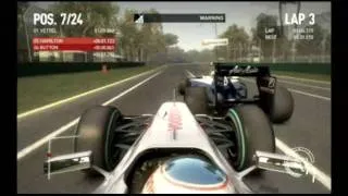 F1 2010 GP Australia Qualifying onboard 1m 28 secs gameplay.