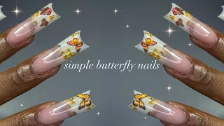 Beginner-Friendly Butterfly Nails🦋✨| polygel application + simple nail art!