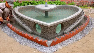 Garden Designs | Creative Heart Aquarium with Cement and Brick