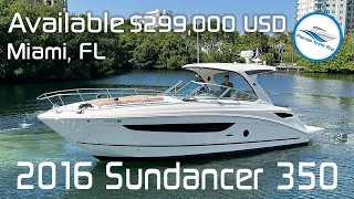 2016 Sundancer 350 - Available Miami Beach - Low Hour, Teak, Lift Kept $299K