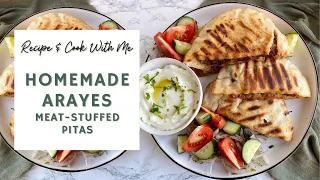 Homemade Arayes - Meat-Stuffed Pitas 🥙🥩 | RECIPE & COOK WITH ME