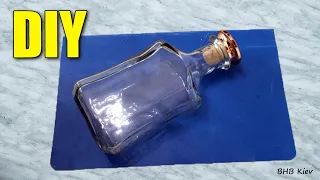 Made a real beauty from a glass bottle. Interesting bottle decor. do it yourself decanter