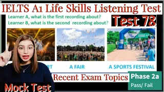 IELTS A1 Life Skills Listening || 2023|| New Practice Test 78 || IELTS A1 Life Skills Listening Test