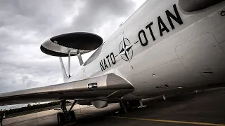 NATO AWACS aircraft are patrolling Allied airspace in Eastern Europe.
