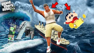 GTA 5 : Franklin And Shinchan Survive  Tsunami In GTA 5 ! (GTA 5 Mods)