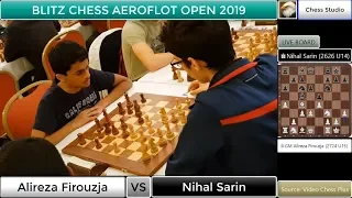 Alireza Firouzja Vs Nihal Sarin | BLITZ CHESS AEROFLOT OPEN 2019