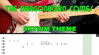 The Dragonborn Comes - Guitar lesson - Skyrim Theme on electric guitar (with tabs)