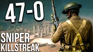 BATTLEFIELD 1 47 KILLSTREAK SNIPING ONLY M1903 | BF1 Scout Gameplay