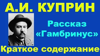 А.И. Куприн. Рассказ «Гамбринус». Краткое содержание.