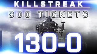 Battlefield 4 Attack Helicopter Killstreak | 130-0 in 21 minutes