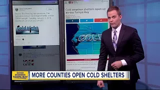 Cold weather shelters open up across Tampa Bay