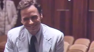 Ted Bundy jokes about jail food with the press during court recess