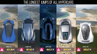 FORZA HORIZON 5 | WHICH HYPERCAR COVERS THE LONGEST DISTANCE IN JUMP ?? ALL HYPERCARS(TUNED)