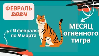 Китайский гороскоп на февраль 2024 года. с 4 февраля по 4 марта. Месяц огненного Тигра. Бацзы