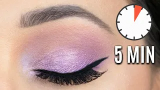 Easy 5 Minute Eye Makeup - Smokey Lilac Tutorial