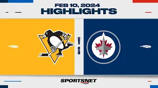 NHL Highlights | Penguins vs. Jets - February 10, 2024