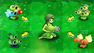 All Threepeater Transformation to Anime Girl Gatling Pea - Plants vs Zombies 2 God Mod