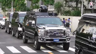 両国国技館に向かうトランプ大統領のど迫力車列全車!!  Motorcade of U.S president Trump at Tokyo